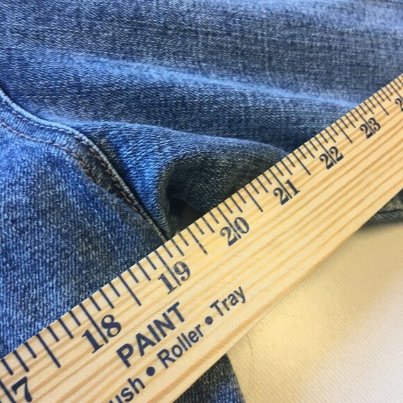 Frayed Jeans Cropped Denim Jacket Large Pleated Distressing Grunge Stone Wash - Picture 7 of 11